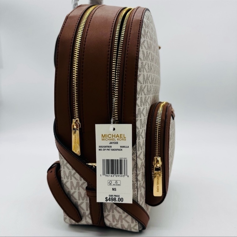 Michael Kors Medium Jaycee Zip Packet Backpack Vanilla - Picture 12 of 12